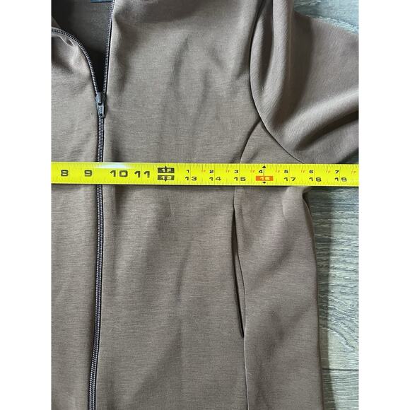 NUX Los Angeles Brown Zip Jacket Womens XL Fitted Athleisure Yoga Stretch - Picture 6 of 10